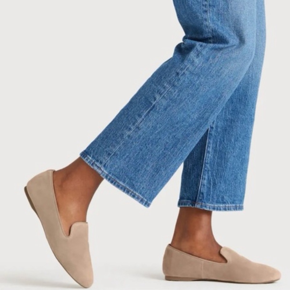 Birdies The Starling Suede Women's Flat Tan/Cream Velvet Size 9